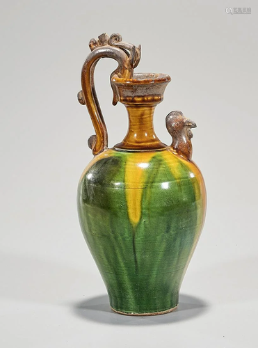 Chinese Sancai Ceramic Ewer