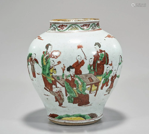 Chinese Enameled Porcelain Jar