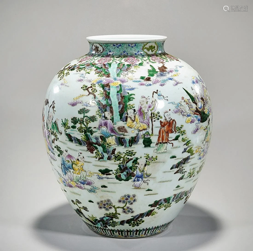 Large Chinese Enameled Porcelain Jar