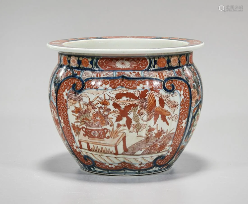 Japanese Imari-Style Porcelain Jardiniere