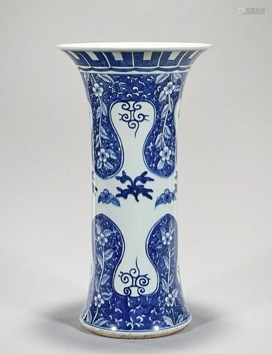 Chinese Blue and White Porcelain Gu-Form Vase