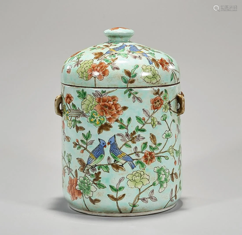 Chinese Painted Porcelain Covered Jar