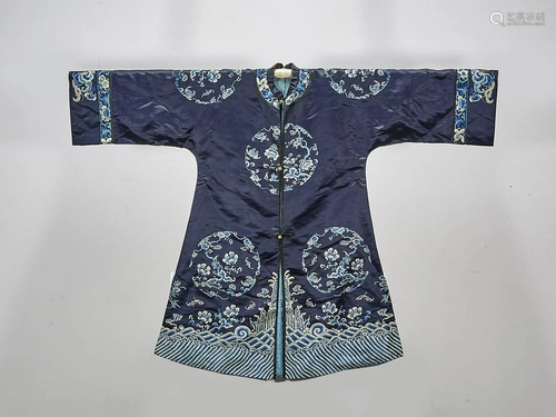 Chinese Embroidered Silk Robe