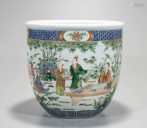 Chinese Enameled and Painted Porcelain Jardinere