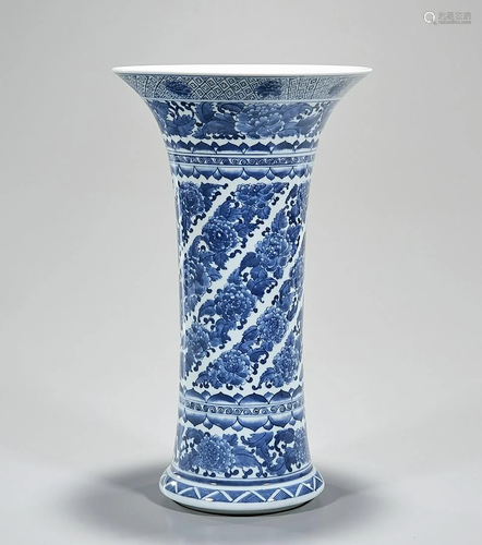 Chinese Blue and White Porcelain Gu-Form Vase