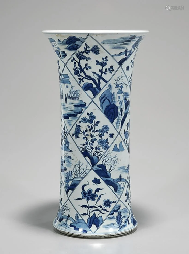 Chinese Blue and White Porcelain Gu-Form Vase