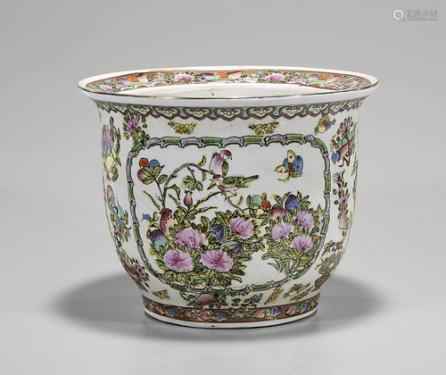 Chinese Enameled Porcelain Jardiniere