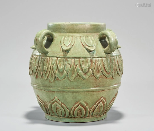 Chinese Green Glazed Ceramic Jar