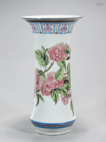 Chinese Enameled Porcelain Gu-Form Vase