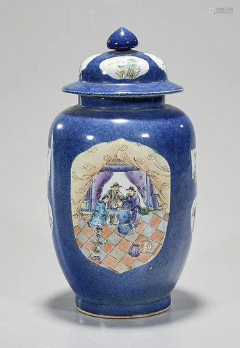 Chinese Enameled Porcelain Covered Vase