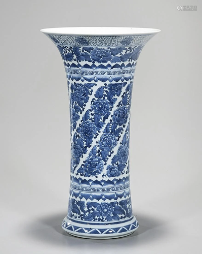 Chinese Blue and White Porcelain Gu-Form Vase