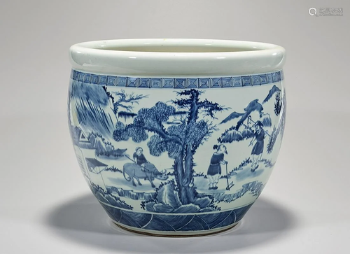 Chinese Blue and White Porcelain Fish Bowl