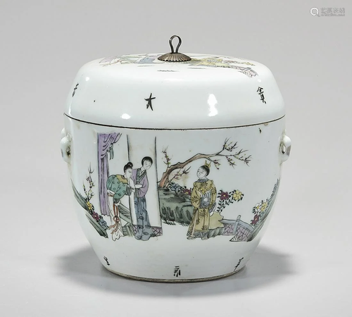 Chinese Painted Porcelain Covered Jar