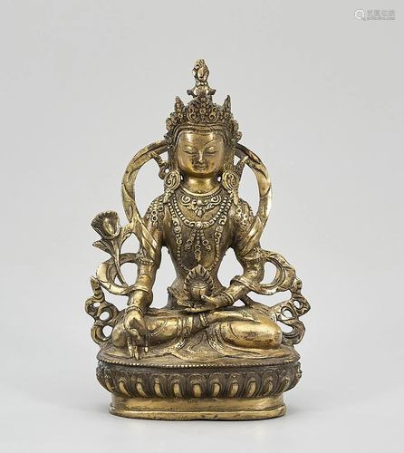 Gilt Bronze Seated Manjushri