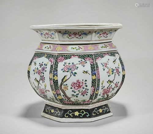 Chinese Enameled Porcelain Jardiniere