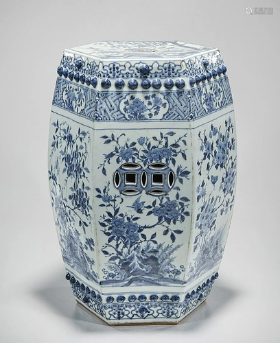 Chinese Blue and White Porcelain Garden Seat