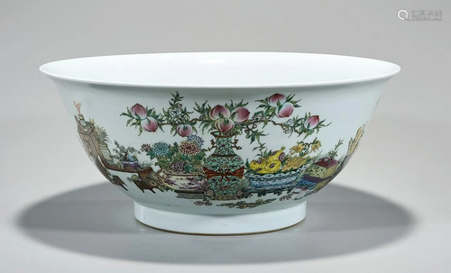 Large Chinese Enameled Porcelain Basin