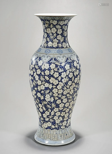 Tall Chinese Enameled Porcelain Vase