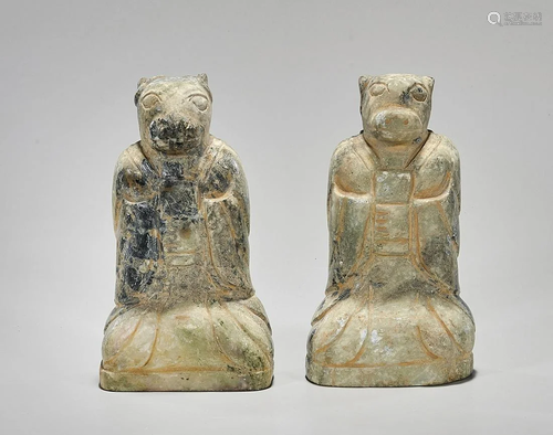 Two Chinese Stone Animorphic Figures