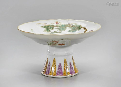 Chinese Enameled Porcelain Stem Dish