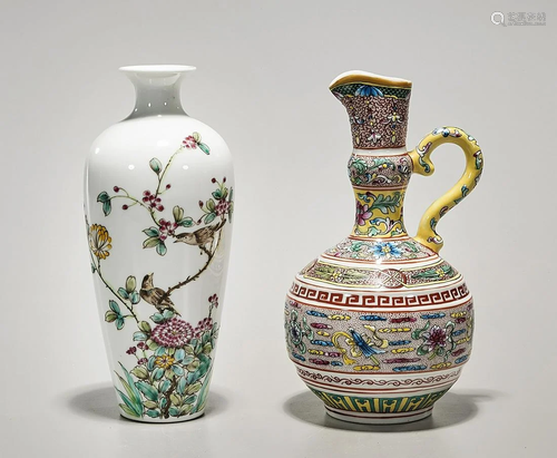 Two Chinese Enameled Porcelains