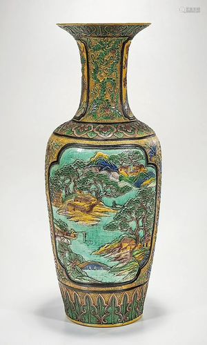 Tall Chinese Enameled Porcelain Vase