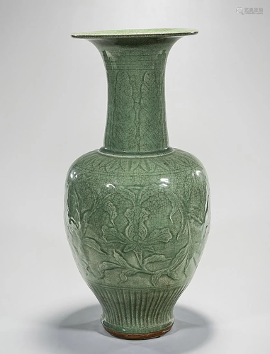 Tall Chinese Glazed Porcelain Vase