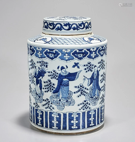 Chinese Blue and White Porcelain Covered Jar