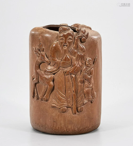 Chinese Carved Bamboo Brush Pot