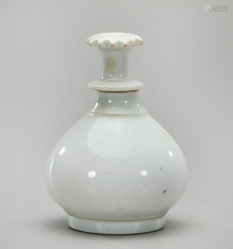 Chinese Miniature White Glazed Porcelain Covered Bottle