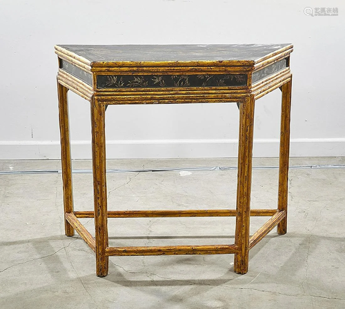 Chinese Painted Wood Console Table