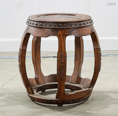 Chinese Huanghuali Wood Garden Seat Stool