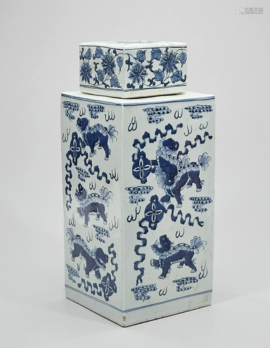 Chinese Blue and White Porcelain Covered Container