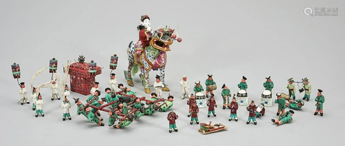 Group of Antique Chinese Funerary Procession Figurines