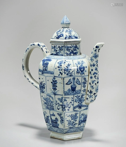 Chinese Blue and White Porcelain Covered Pitcher