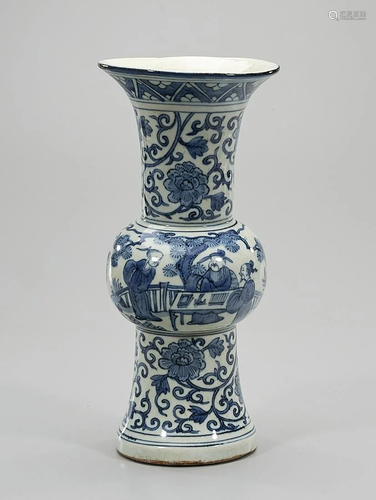 Chinese Blue and White Porcelain Gu-Form Vase