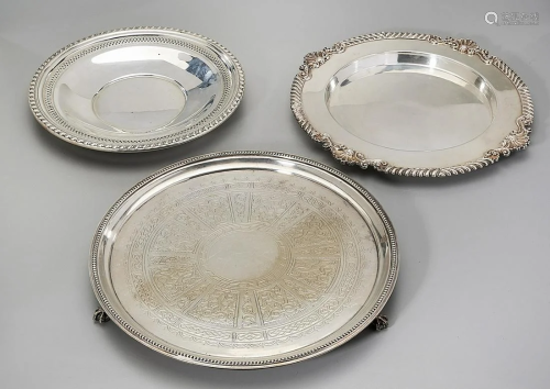 Group of Three Silver Plate Trays