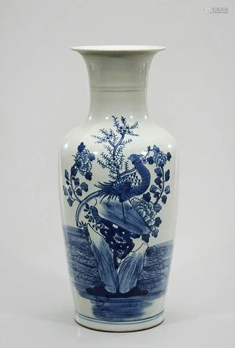 Chinese Blue and White Porcelain Rouleau Vase