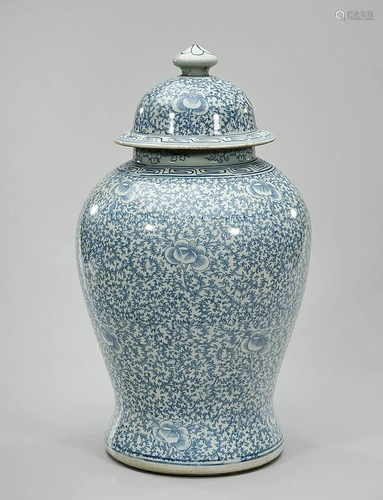 Chinese Blue and White Porcelain Covered Vase