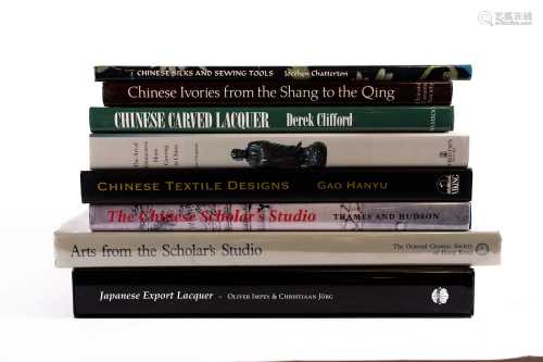 Eight Chinese and Japanese art reference books, comprising Chinese Ivories from the Shang to the