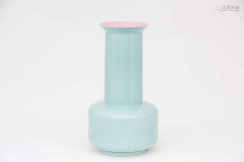 A modern Chinese Jingdezhen Middle Kingdom vase, designed by Bo Jia, of cylindrical form with