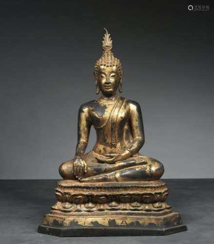 Buddha Thaïlande ca 19° siècle Alliage cuivreux la…