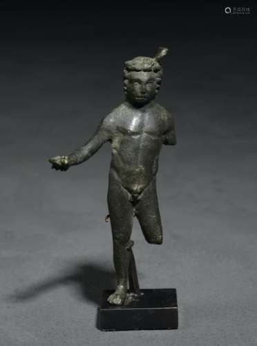 Statuette de Mercure nu. Bronze à patine métalliqu…