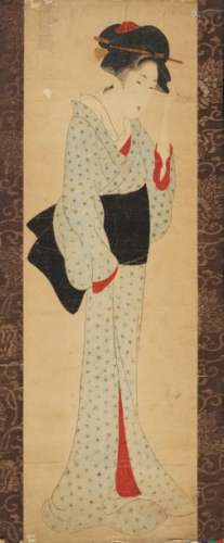 Portrait de femme Japon ca 19° siècle Encre et pig…