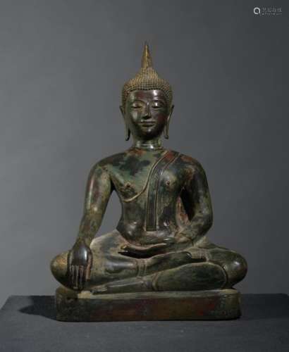Buddha Thaïlande, ca 19° siècle Alliage cuivreux. …