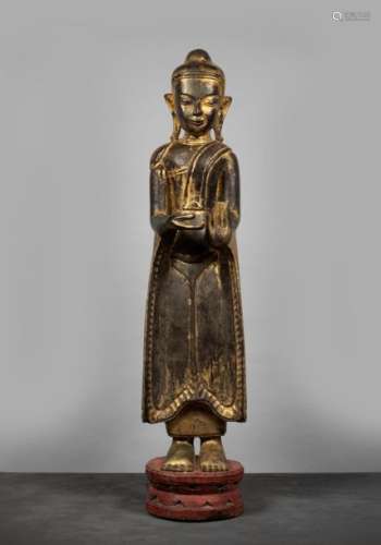 Buddha Myanmar (Birmanie) ca 19° siècle Bois laqué…