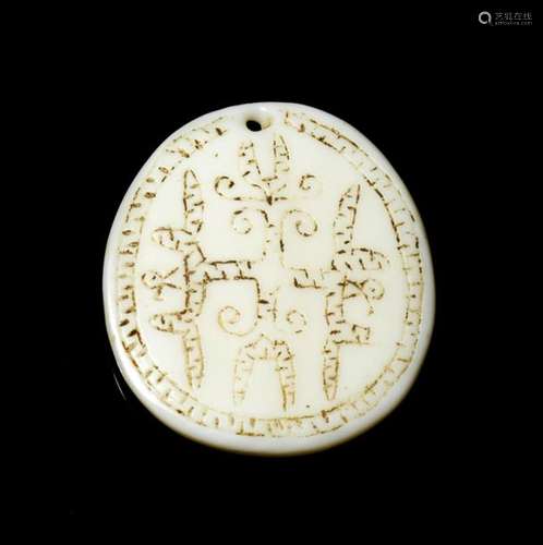 Archipel des Salomon Coquillage. D. 5 cm Pendentif…