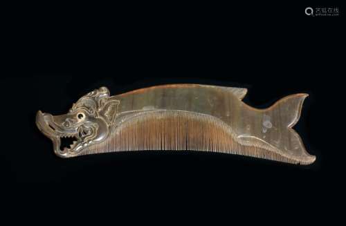 Timor Corne de buffle. L. 23 cm Exceptionnel peign…