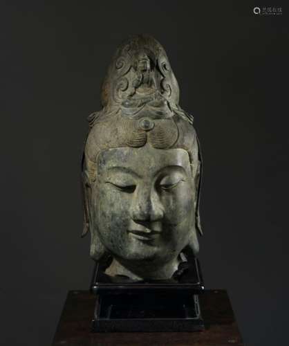 Tête de Bodhisattva Chine C. 19° siècle Alliage cu…