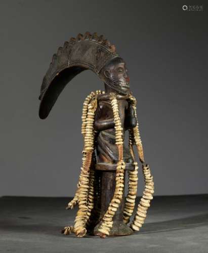 Yoruba Nigeria Bois. H. 42cm Ancien et beau sceptr…